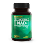 BioEmblem NAD+ sur la bouteille, énergie potentielle au quotidien.