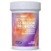 BioEmblem Probiotiques: bouteille affichant 55 milliards CFU pour soutien digestif potentiel