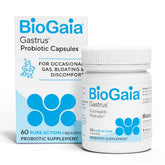BioGaia Gastrus: bouteille de capsules probiotiques pour le confort digestif.