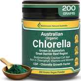 Biogenesis chlorella poudre dans bouteille – énergie durable.