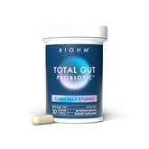 BIOHM Total Probiotic — Bouteille: soutien digestif quotidien et pratique.