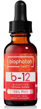 Biophoton Health vitamine B12 liposomale, bouteille pratique pour une supplémentation quotidienne.
