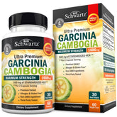 BioSchwartz Garcinia Cambogia – bouteille et étiquette, soutien potentiel du contrôle de l'appétit.