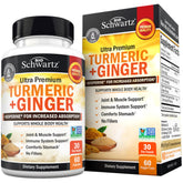 BioSchwartz Turmeric Curcumin Ginger – flacon de capsules pour le soutien des articulations