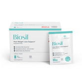 Biosil – boîte et étiquette du produit, aperçu de l'emballage et de l'aide potentielle pour la peau.