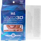 BioSwiss Bandes Vivid 3D emballage bleu, usage domestique pratique pour blanchiment des dents