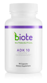 Biote ADK 10: bouteille montrant 90 capsules, soutien immunitaire possible