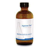 Biotics Research Zinc aqueux — étiquette et bouteille visibles, soutien potentiel du système immunitaire.