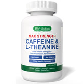 BioWisdom Max Strength Caféine L-Theanine: énergie forte sans jitter