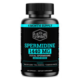 Black Forest Spermidine – bouteille et capsules pour énergie durable et renouvellement cellulaire potentiel.