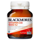 Blackmores Vitamine D3 1000IU gélules : soutien potentiel à l’absorption du calcium.