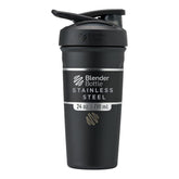BlenderBottle Strada: bouteille en acier inox noir 24 oz, maintien du froid.