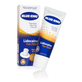 BLUE-EMU Crème lidocaïne 4% dans le tube, soulagement ciblé pour douleurs locales.