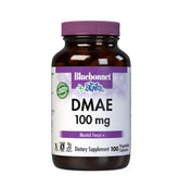 Capsules DMAE BlueBonnet de 100 mg, formulation végétale, soutien potentiel de la clarté mentale.