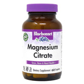 BlueBonnet Magnésium Citrate 400 mg, bouteille et caplets, énergie potentielle pour la journée.