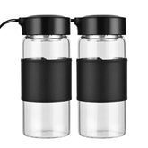 BNCWCQZ bouteille shaker en verre 16oz noir, pratique et résistante.