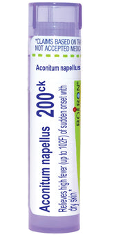 Boiron Aconitum Napellus 200CK – granules dans tube de distribution, pratique et prêt à l'emploi