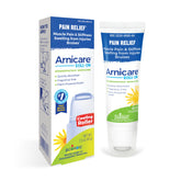 Boiron Arnicare Roll-On avec rouleau métallique frais sur zone musculaire.