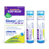 Boiron SleepCalm en déplacement - emballage en tubes portable favorisant un sommeil plus calme en voyage.
