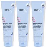 Dentifrice Boka nano-hydroxyapatite bleu, tube, protège l’émail en douceur.