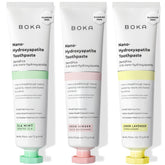 Boka Ela Mint: dentifrice sans fluor, soin doux pour l’émail sensible.