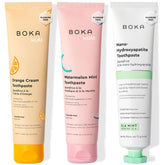 Pâte dentifrice Boka Nano Hydroxyapatite Ela Mint, brossage doux pour jeunes sourires.