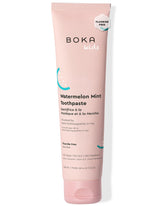 Pâte dentaire Boka Nano HA pastèque menthe dans un flacon pratique.