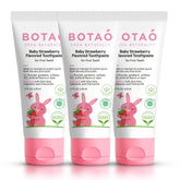 BOTAO dentifrice bébé sans fluor – tube fraise, douceur et goût agréable pour les premières brosses