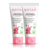 BOTAO dentifrice sans fluorure fraise en flacon, idéal pour l’apprentissage du brossage.