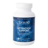 BRAINMD Attention Support: Bouteille visible, soutien potentiel à la concentration au quotidien.