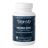 BRAINMD Neuro Zinc en bouteille avec 90 gélules, soutien cognitif potentiel.