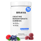 BRAVA NUTRITION Gommes de créatine Brava – bouteille framboise bleue, soutien potentiel à l'entraînement