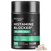 Bravado Labs DAO Histamine Blocker en bouteille, soutien digestif après repas