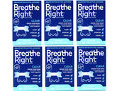 Boîte de bandes nasales Breathe Right claires adaptées à la peau sensible.