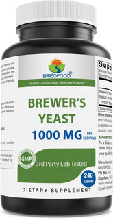 Brieofood Levure de bière tablettes 1000 mg pour usage quotidien.