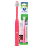 Brosse Brilliant pour enfants – tête ronde rose, nettoyage en douceur.