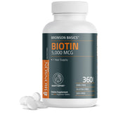 Bronson Biotine 5 000 mcg, tablettes mini, soutien quotidien cheveux et ongles