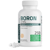 Bronson Boron 3 mg – bouteille montrant une formule chelatée pour absorption améliorée.