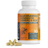Bronson Glucosamine Chondroitine Turmeric & MSM – bouteille, soutien possible à la mobilité quotidienne.