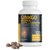 Bronson Ginkgo Bacopa comprimés dans le flacon, soutien cognitif potentiel.