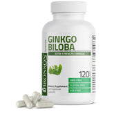 Bronson Ginkgo Biloba haute concentration, bouteille et capsules, soutien potentiel de la concentration.