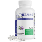 Bronson L-Theanine 200 mg — bouteille affichée, soutien détente potentiel sans somnolence.