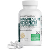 Bronson Magnésium Glycinate, bouteille de 60 capsules végétariennes pour absorption douce