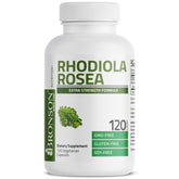 Bronson Rhodiola Rosea, bouteille: soutien mental et énergie naturelle au quotidien.