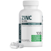 Bronson Zinc 50 mg en bouteille, soutien potentiel à l'immunité.