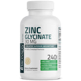 Bronson Zinc Glycinate 30 mg – bouteille claire et usage quotidien potentiel