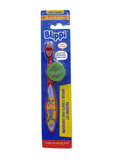 Brosse Brush Buddies Blippi avec capuchon voyage, pratique pour le trajet.