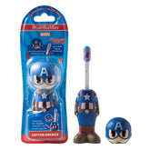 Brosse Brush Buddies Capitaine Amérique, douceur adaptée aux jeunes gencives.