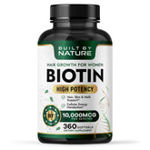 Biotine Built By Nature 10 000 mcg — bouteille prête pour votre routine quotidienne.