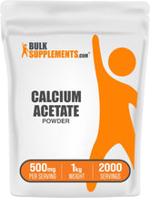 BulkSupplements Acétate de calcium en poudre, dose pratique pour l'apport quotidien
